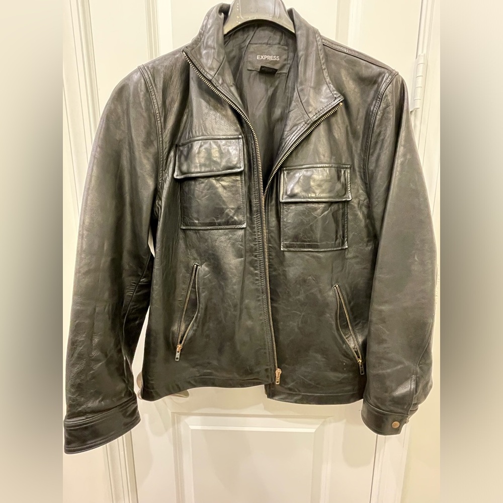 Express Men’s 100% Leather Jacket Size L